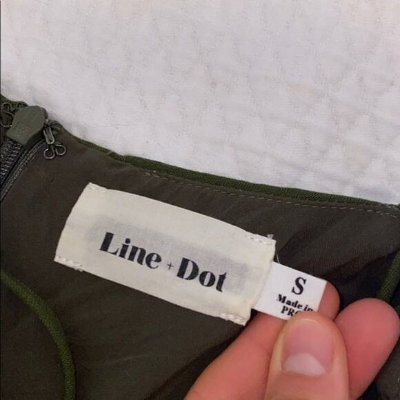 Line and Dot Green Spaghetti Strap Jumpsuit | Sz S - Picture 4 of 8